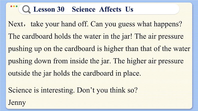 冀教版英语九年级Lesson 30  Science Affects Us（课件PPT）08