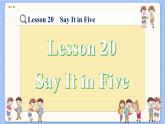 冀教版英语九年级Lesson 20  Say It in Five（课件PPT）