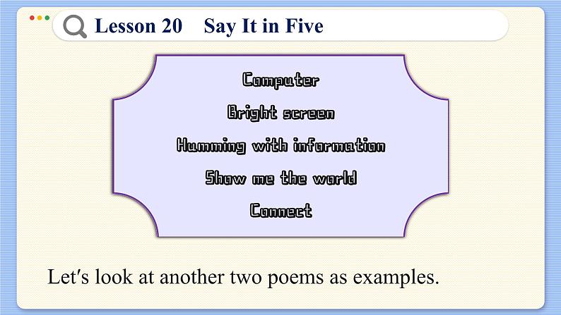 冀教版英语九年级Lesson 20  Say It in Five（课件PPT）08