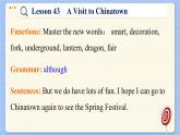 冀教版英语九年级Lesson 43  A Visit to Chinatown（课件PPT）