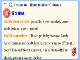 冀教版英语九年级Lesson 46  Home to Many Cultures（课件PPT）