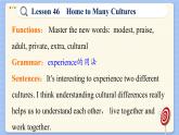 冀教版英语九年级Lesson 46  Home to Many Cultures（课件PPT）