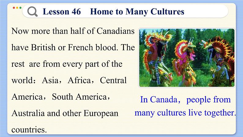 冀教版英语九年级Lesson 46  Home to Many Cultures（课件PPT）08