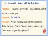 冀教版英语九年级Lesson 48  Supper with the Bradshaws（课件PPT）