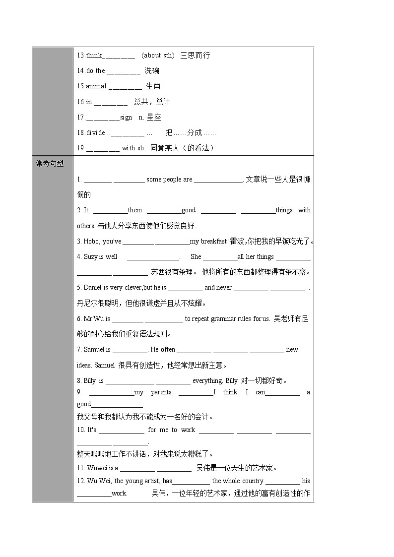 Unit 1 Know yourself 课时1 Comic Strip - Welcome to the unit-九年级英语上册同步精品讲义（牛津译林版）第3页