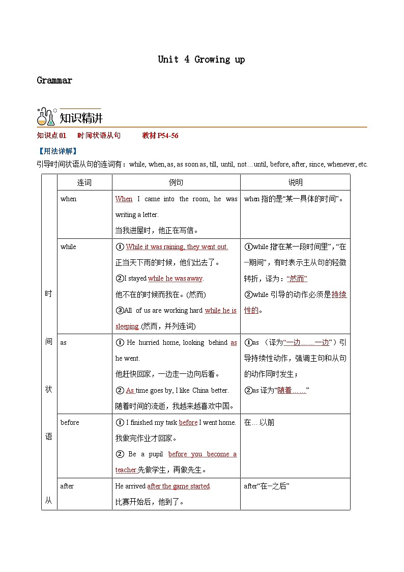 Unit 4 Growing up 课时3 Grammar-九年级英语上册同步精品讲义（牛津译林版）01