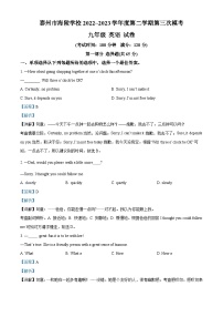 精品解析：2023年江苏省泰州市海陵学校中考三模英语试题（解析版）