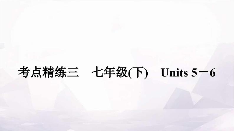 课标版中考英语复习考点精练三七年级(下)Units5－6作业课件01