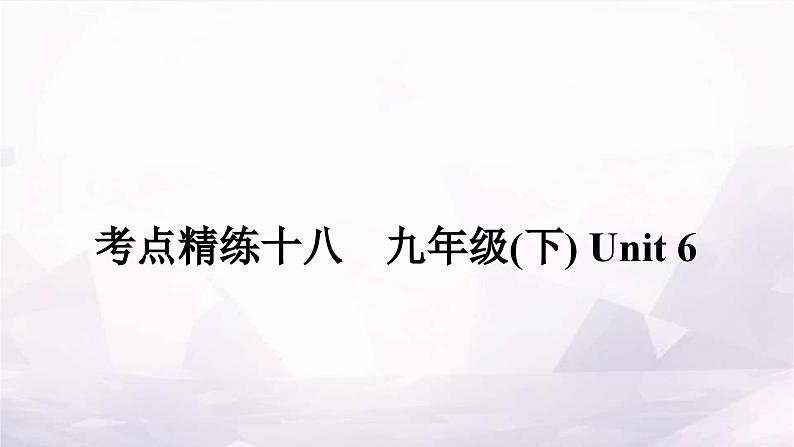 课标版中考英语复习考点精练十八九年级(下)Unit6作业课件01