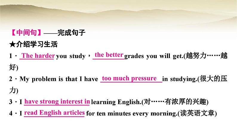 课标版中考英语复习题型专题四书面表达(二)校园生活教学课件第4页