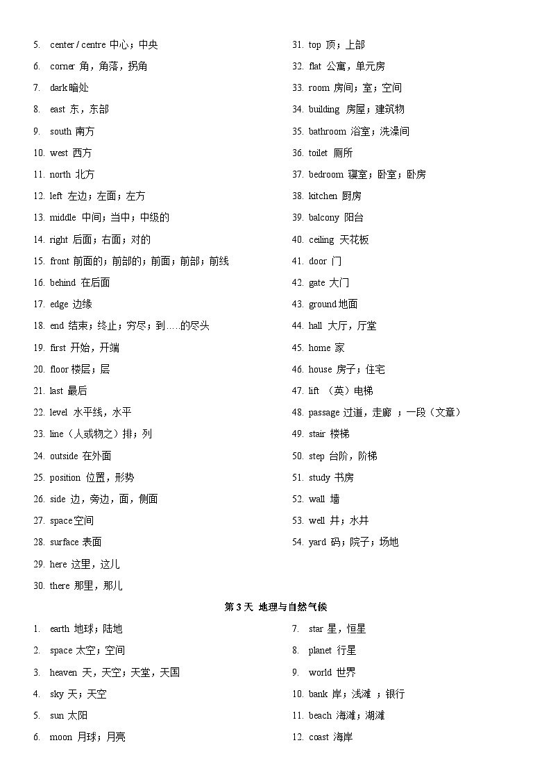中考英语必背必练词汇-基础篇第2页