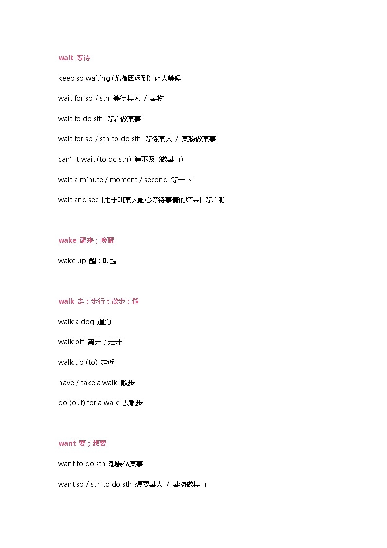 中考英语阅读必过关词块W-Z第1页