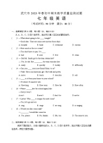 湖北省黄冈市武穴市2022-2023学年七年级下学期期末考试英语试题