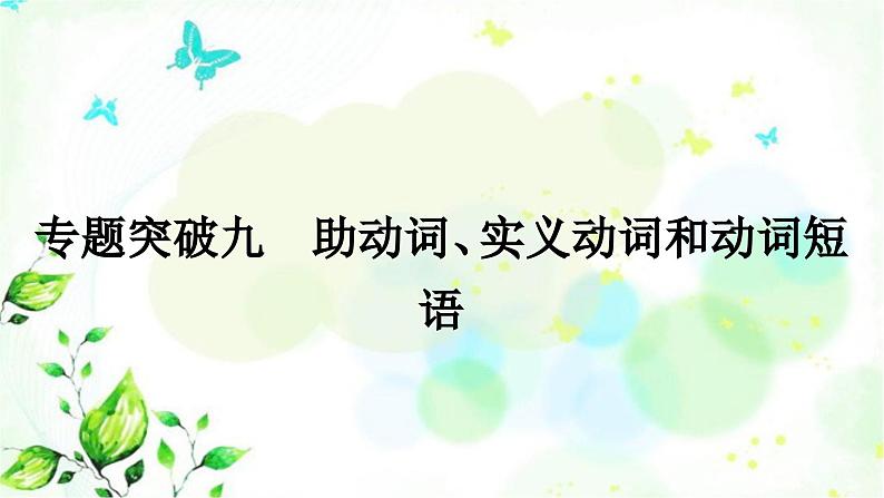 人教版中考英语复习专题突破九助动词、实义动词和动词短语教学课件第1页