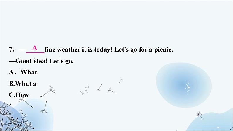 人教版中考英语复习专题突破十二简单句作业课件08