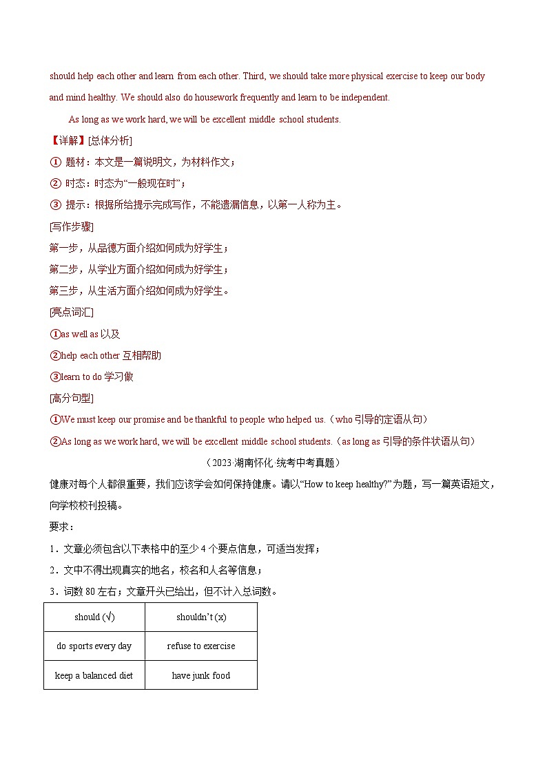 专题35 书面表达 考点3 咨询建议类（全国通用）（解析版）第2页