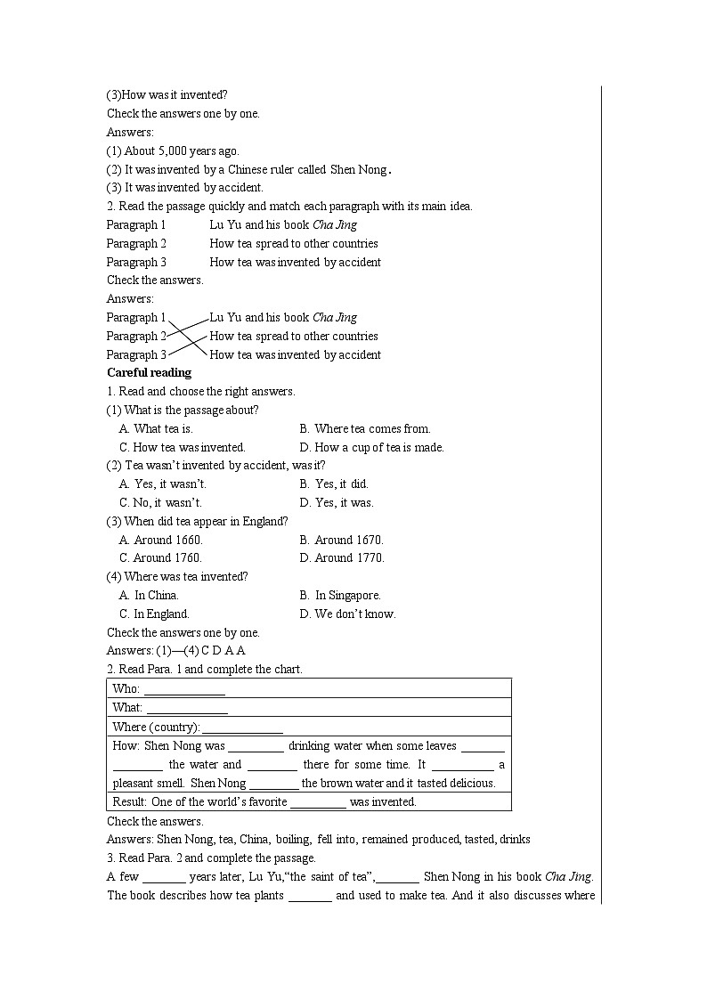 人教版英语九年级上册Unit 6  Section A （3a-4c）(第2课时) 课件+教案+练习02