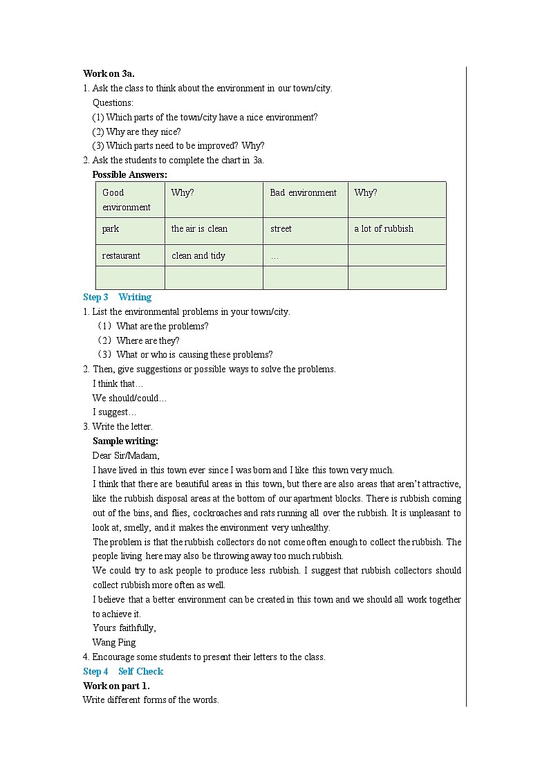 人教版英语九年级下册Unit 13 Section B (3a-Self Check)（第5课时）课件+教案+练习02