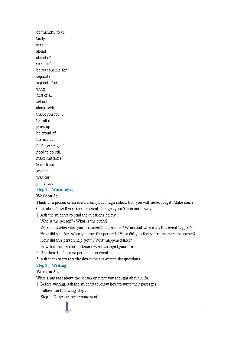 人教版英语九年级下册Unit 14 Section B（3a—Self Check） （第5课时） 教案02