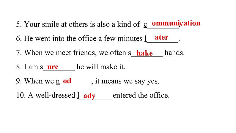 上海教育版英语八年级下册Module 1 Unit 2 第1课时Vocabulary课后作业课件第3页