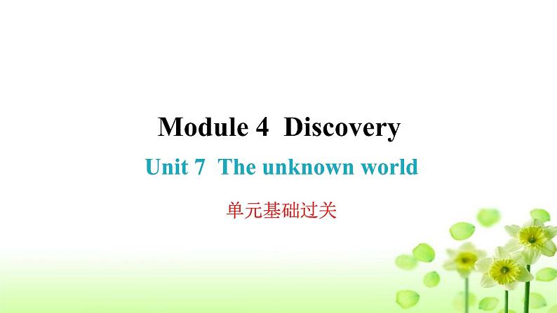 上海教育版英语八年级下册Module 4 Unit 7 单元基础过关课后作业课件第1页