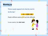 人教新目标 (Go for it) 版英语 Unit 10 You’re supposed to shake hands.（SectionA1a-2d）课件+音频