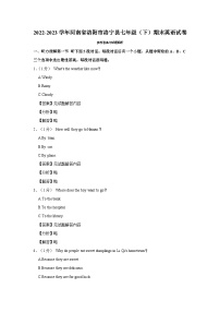 河南省洛阳市洛宁县2022-2023学年七年级下学期7月期末英语试题（含答案）