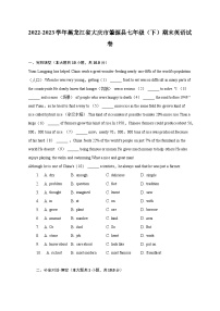 黑龙江省大庆市肇源县2022-2023学年七年级下期末英语试卷（含答案）