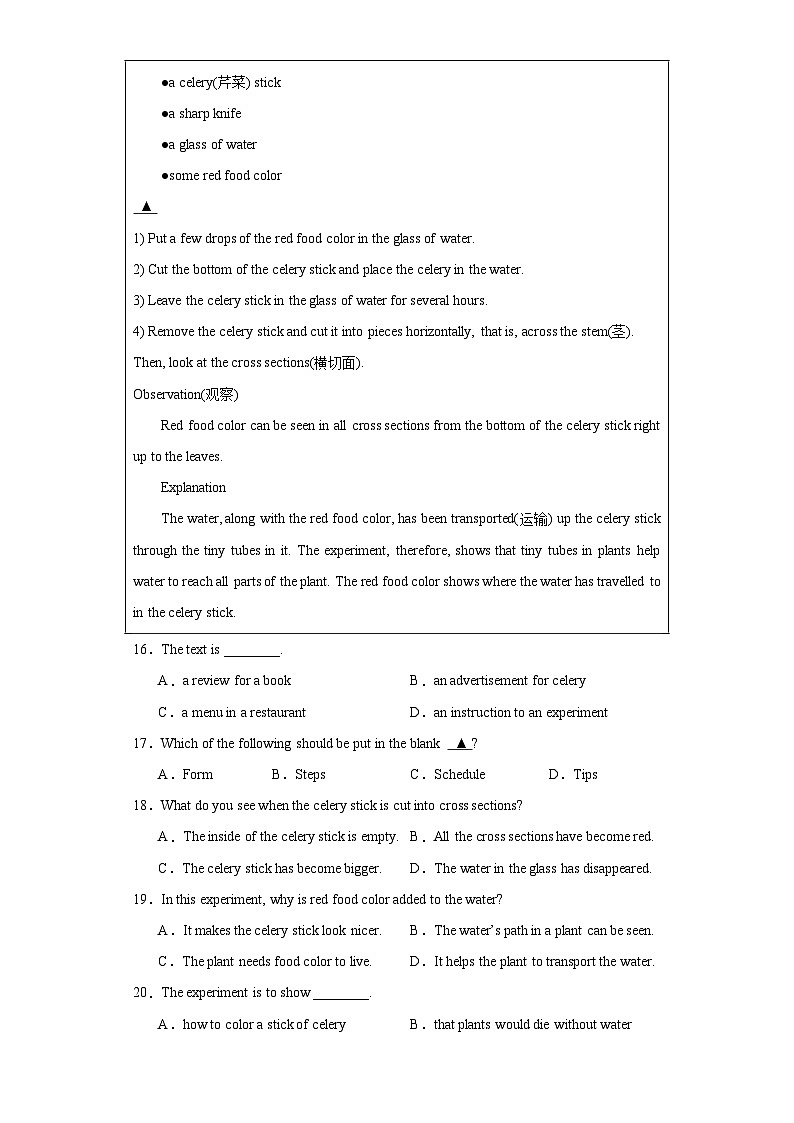 2023年四川省南充市中考二模英语试题（含解析）03