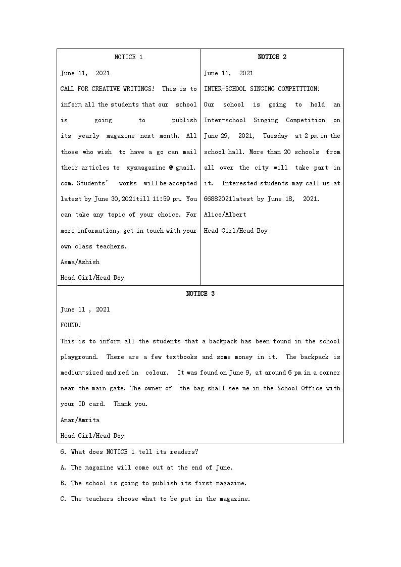 _2021年四川绵阳英语中考试题及答案03