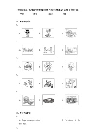 2023年山东省菏泽市成武县中考二模英语试题（含解析）