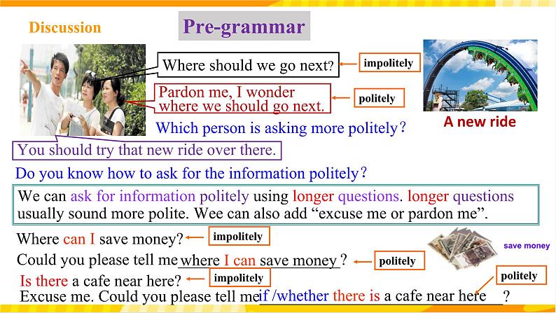 人教新目标版英语九年级 Unit 3《 Could you please where the restrooms are Section A Grammar focus-4c》课件+练习07