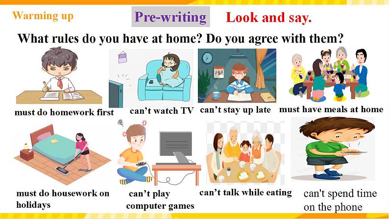 人教新目标版英语九年级Unit 7《 Teenagers should be allowed to choose their own clothes.Section B3a-Self check 》课件03