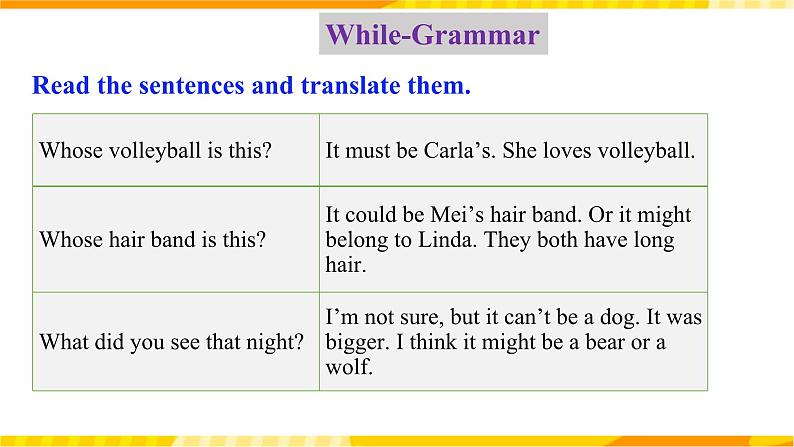 人教新目标版英语九年级Unit 8《 It must belong to Carla Section A Grammar focus-4c 》课件+音频06