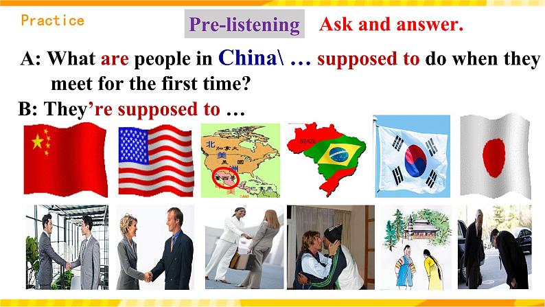 人教新目标版英语九年级Unit10 《You're supposed to shake hands. Section A 1a-2d 》课件+练习+音频07