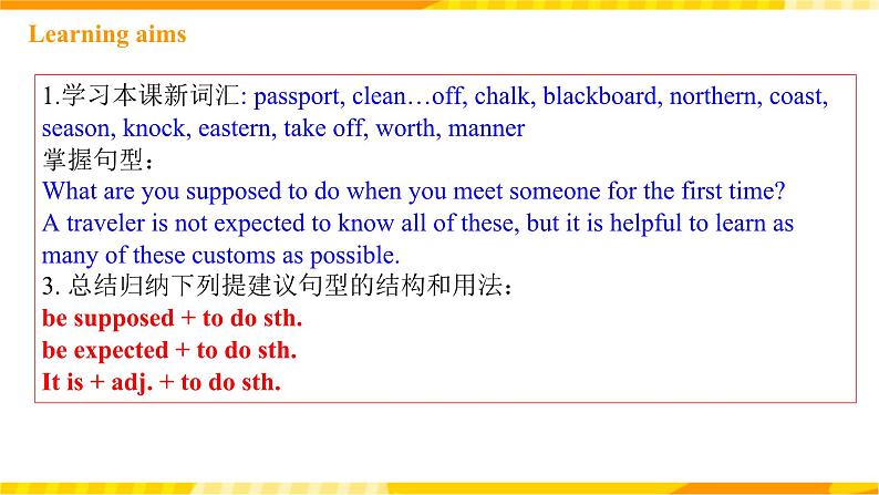 人教新目标版英语九年级Unit10《 You're supposed to shake hands. Section A Grammar focus-4c》 课件02