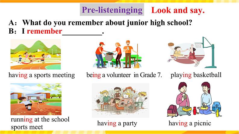 人教新目标版英语九年级Unit14 《I remember meeting all of you in Grade 7. Section A 1a-2d》课件+练习+音频08