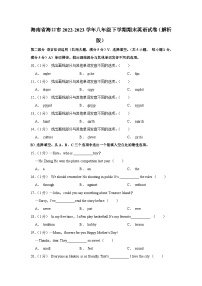 海南省海口市2022-2023学年八年级下学期期末英语试卷（含答案）