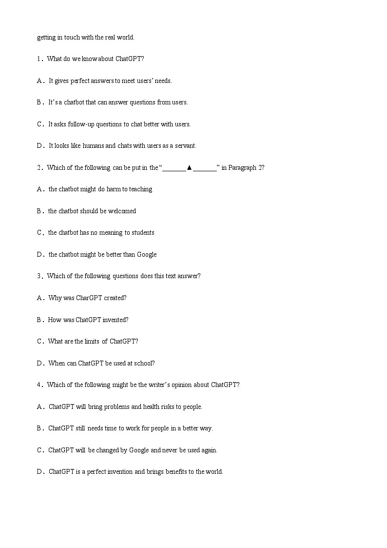 阅读理解热点话题综合练习05-备战2024年中考英语阅读理解热点话题分类训练（中考真题+名校最新模拟题）第2页