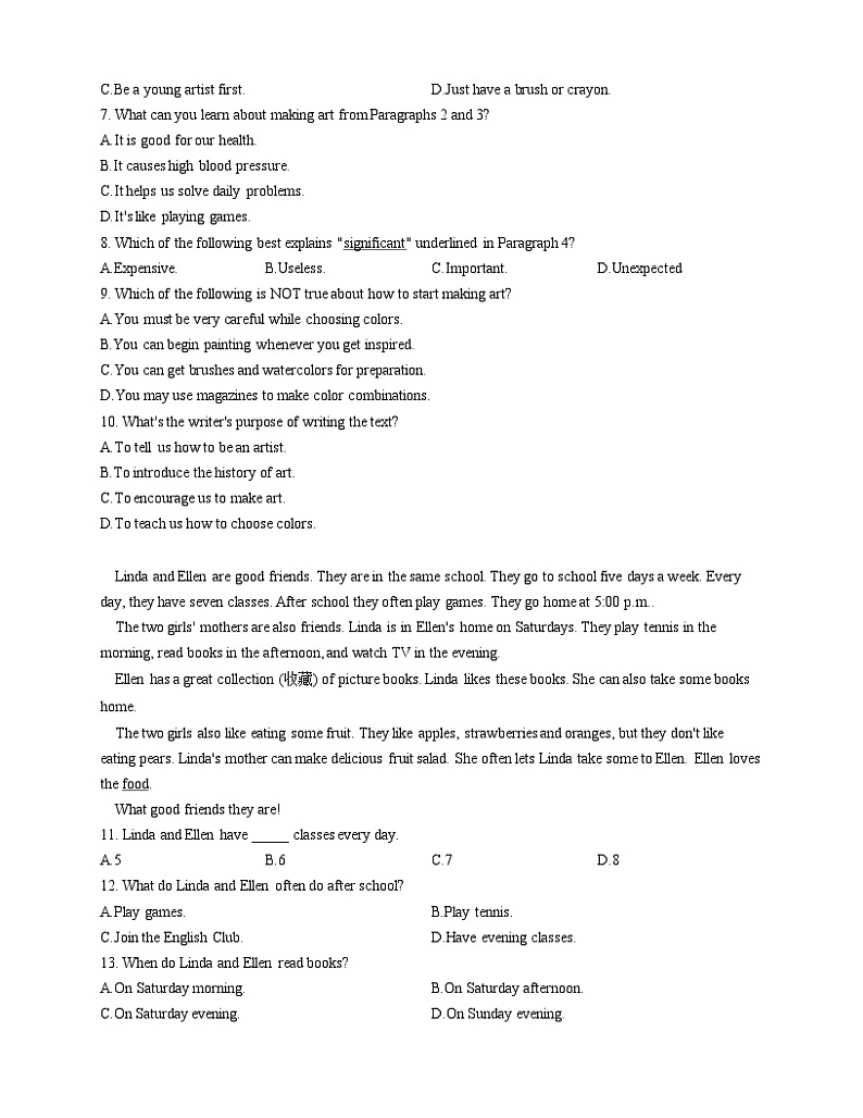 人教版英语七年级上册 Unit 1 My name s Gina. Section B Self Check 基础训练（含答案）02