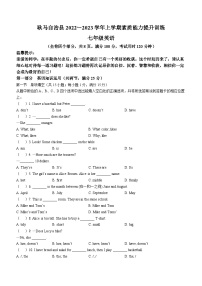 云南省临沧市耿马傣族佤族自治县2022-2023学年七年级上学期期末英语试题（含答案）