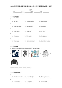 2023年四川省成都市树德实验中学中考三模英语试题（含解析）