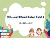 北师大版英语9年级上册 U1 Lesson 2 Different Kinds of English 2 PPT课件