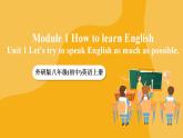 外研版英语八上  Module1 Unit1 Let's try to speak English as much as possible 课件+教案+素材