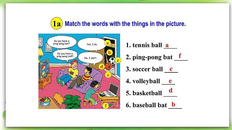 人教版新目标英语七上 Unit 5 Do you have a soccer ball？SectionA 1a-2c 课件+导学案+音视频08