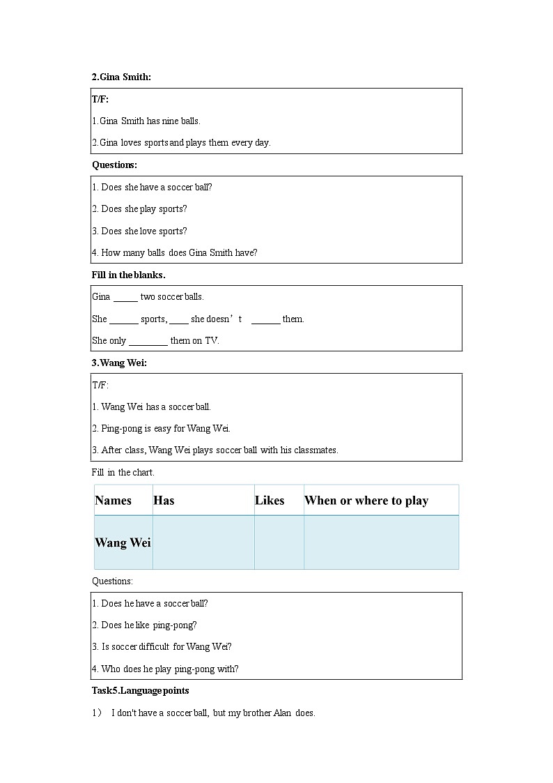 人教版新目标英语七上  Unit 5 Do you have a soccer ball？SectionB 2a-2c阅读课件+导学案+音视频03