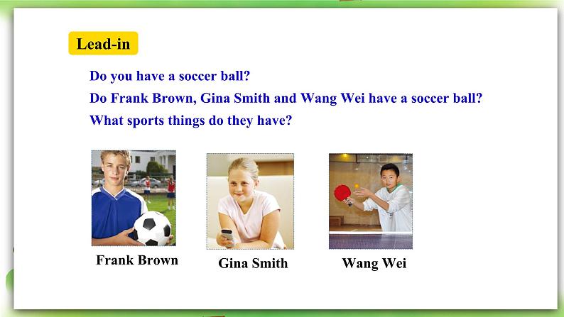 人教版新目标英语七上  Unit 5 Do you have a soccer ball？SectionB 2a-2c阅读课件+导学案+音视频07