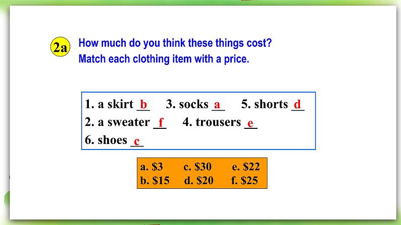 人教版新目标英语七上 Unit 7 How much are these socks  ？SectionB 2a-2c 阅读课件+导学案+音视频06