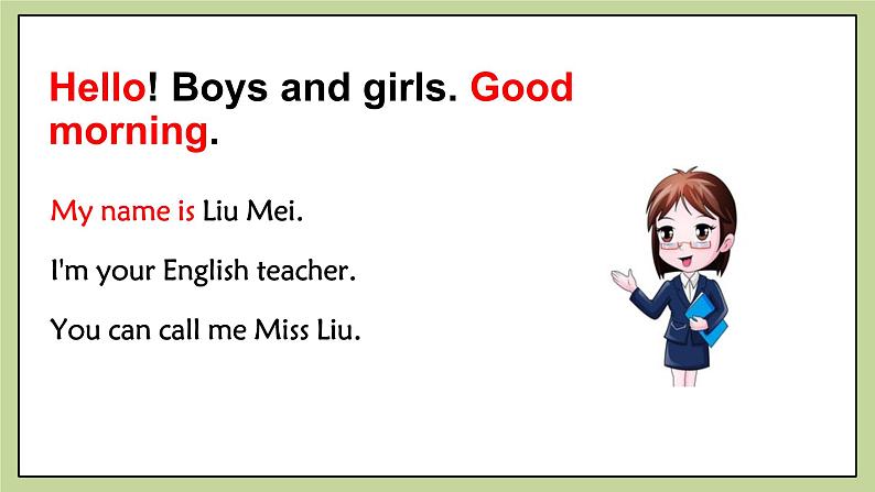 Starter Module 1 My teacher and my friends  Unit 1 Good morning, Miss Zhou课件第2页