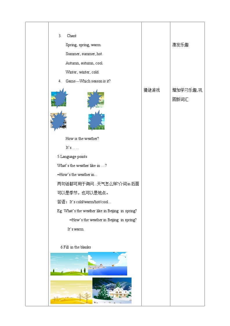 Start Module 4 Unit 2 what's the weather like (课件+教案+练习）02